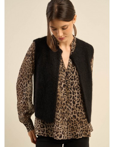 Gilet sans manches en mohair soldes