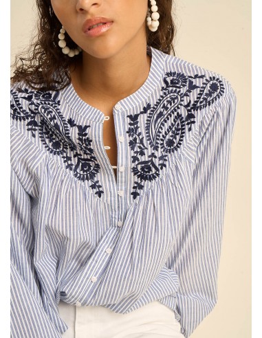 Blouse à rayures en coton de pas cher