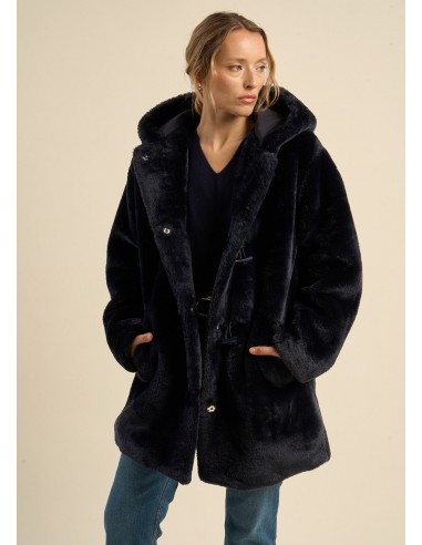 Duffle-coat en fausse fourrure à capuche vente chaude votre 